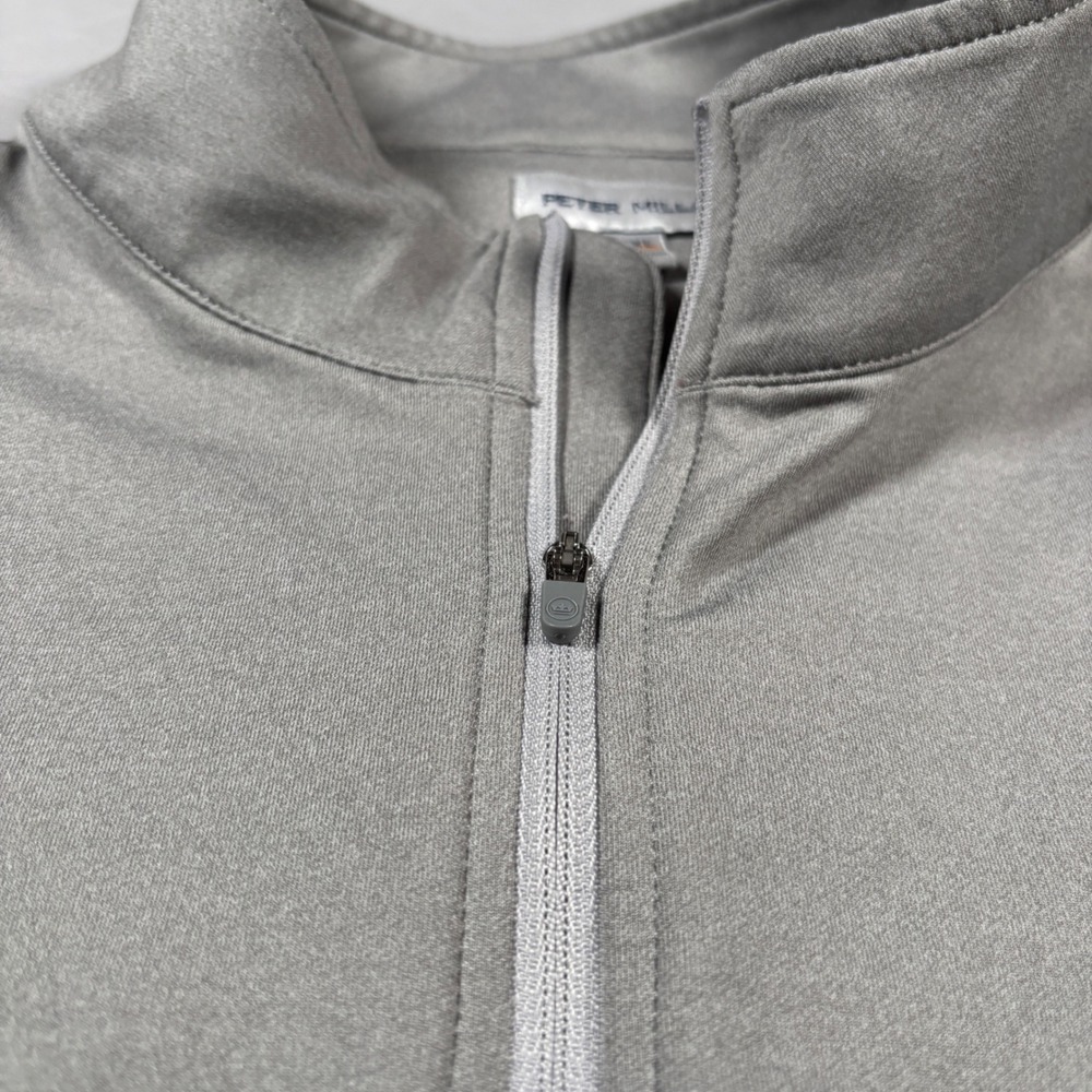 Peter Millar Quarter Zip Pullover Mens XXL Gray Performance Golf Long Sleeve Top - Picture 3 of 11